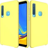 Effen kleur Vloeibare siliconen valbestendige beschermhoes voor Samsung Galaxy A9 (2018) / A9s (geel)