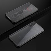 Ultra slanke transparante magnetische adsorptie hoekig frame gehard glas magneet flip case voor xiaomi mi 9 (zwart)