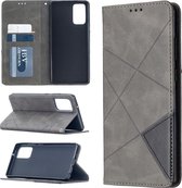 Voor Samsung Galaxy Note 20 Rhombus Texture Horizontale Flip Magnetische Leren Case met Houder & Kaartsleuven & Portemonnee (Grijs)