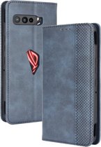 Voor Asus ROG Phone 3 ZS661KS Magnetische gesp Retro Crazy Horse Texture Horizontale flip lederen tas, met houder & kaartsleuven en fotolijst (blauw)