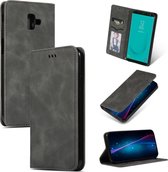 Retro Skin Feel Business Magnetische Horizontale Leren Flip Case voor Samsung Galaxy J6 Plus 2018 & J6 Prime (Donkergrijs)