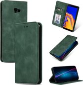 Retro Skin Feel Business Magnetische Horizontale Leren Flip Case voor Samsung Galaxy J4 Plus 2018 & J4 Prime (Legergroen)