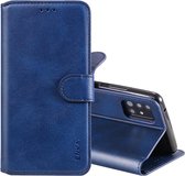 Voor Samsung Galaxy A51 ENKAY Hat-Prince horizontale flip lederen tas met houder & kaartsleuven & portemonnee (donkerblauw)