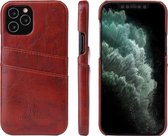 Voor iPhone 12 Fierre Shann Retro Oil Wax Texture PU lederen tas met kaartsleuven (bruin)