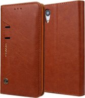 Voor iPhone XR CMai2 Kaka-serie Litchi Texture horizontale flip lederen tas met houder en kaartsleuven (bruin)
