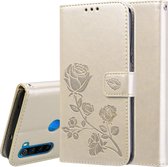 Voor Geschikt voor Xiaomi Redmi Note 8 Rose reliÃ«f horizontaal Flip PU lederen tas, met houder & kaartsleuven & portemonnee (goud)