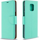 Voor Xiaomi Redmi Note 9 / Note 9S / Note 9 Pro Litchi Texture Pure Color Horizontale Flip PU lederen tas met houder & kaartsleuven & portemonnee & lanyard (groen)