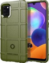Voor Galaxy A31 Full Coverage Shockproof TPU Case (Army Green)