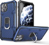 Voor iPhone 11 Pro Max Cool Armor PC + TPU schokbestendige hoes met 360 graden rotatie ringhouder (blauw)