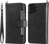 Voor iPhone 11 Pro multifunctionele afneembare magnetische horizontale flip lederen tas met kaartsleuven en houder & portemonnee en fotolijst (zwart)