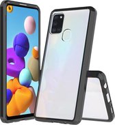 Voor Galaxy A21S schokbestendig, krasbestendig TPU + acryl beschermhoes (zwart)