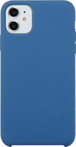 Voor iPhone 11 Effen kleur Effen siliconen schokbestendig hoesje (zeeblauw)