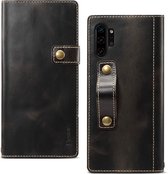 Voor Galaxy Note 10 Plus Denior Oil Wax koeienhuid DK magnetische knop Horizontale flip lederen tas met houder en kaartsleuven en portemonnee (zwart)