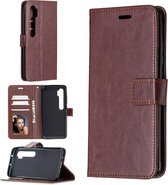 Voor Geschikt voor Xiaomi Mi Note 10 Lite Crazy Horse Texture Horizontale Flip Leather Case met houder & kaartsleuven & portemonnee & fotolijst (bruin)