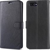 Voor OPPO K1 AZNS schapenvacht textuur horizontale flip lederen case met houder & kaartsleuven & portemonnee (zwart)