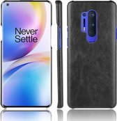 Voor OnePlus 8 Pro Shockproof Litchi Texture PC + PU Case (Zwart)