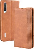 Magnetische gesp Retro Crazy Horse Texture Horizontale Flip Leather Case voor Xiaomi CC9e / A3, met houder & kaartsleuven & fotolijst (bruin)