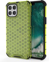 Voor iPhone 12 Pro Max 6.7 inch schokbestendig honingraat pc + TPU-hoesje (groen)