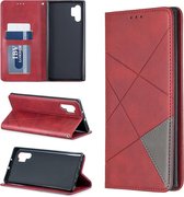 Rhombus Texture Horizontal Flip Magnetische lederen tas met houder & kaartsleuven & portemonnee voor Galaxy Note10 + (rood)
