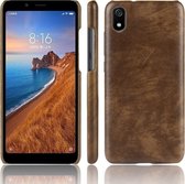 Shockproof Litchi Texture PC + PU Case voor Xiaomi Redmi 7A (bruin)