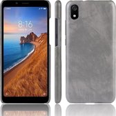 Shockproof Litchi Texture PC + PU Case voor Xiaomi Redmi 7A (grijs)