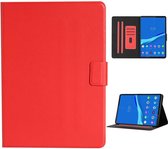 Voor Lenovo Tab M10 Plus Effen kleur Horizontale Flip Leren Case met Kaartsleuven & Houder & Slaap / Wekfunctie (Rood)