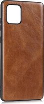 Voor Samsung Galaxy A81 Crazy Horse getextureerd kalfsleer PU + PC + TPU-hoes (bruin)