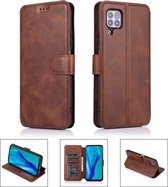 Voor Huawei P40 Lite Kalf Textuur Magnetische Gesp Horizontale Flip Lederen Case met Houder & Kaartsleuven & Portemonnee & Fotolijst (Koffie)