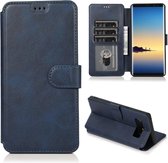 Voor Samsung Galaxy Note 8 Kalf Textuur Magnetische Gesp Horizontale Flip Leren Case met Houder & Kaartsleuven & Portemonnee & Fotolijst (Blauw)