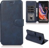 Voor Samsung Galaxy Note9 Kalfsstructuur Magnetische Gesp Horizontale Flip Leren Case met Houder & Kaartsleuven & Portemonnee & Fotolijst (Blauw)