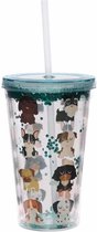 Drinkbeker met rietje - Honden
