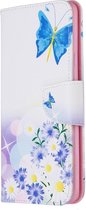 Samsung Galaxy A20s Hoesje - Mobigear - Design Serie - Kunstlederen Bookcase - Butterfly - Hoesje Geschikt Voor Samsung Galaxy A20s