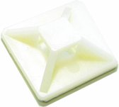 Plakzadels voor kabelbinders wit-transparant - 100 stuks -  formaat: 19 x 19 mm - geschikt voor kabelbinders van 4.0 mm dik