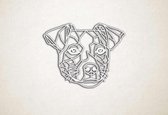 Line Art - Hond - Jack Russel - XS - 23x30cm - Wit - geometrische wanddecoratie