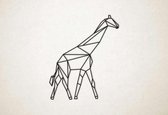 Line Art - Giraffe 1 - M - 74x60cm - Zwart - geometrische wanddecoratie