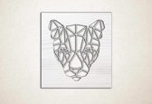 Line Art - Puma 2 vierkant - S - 47x45cm - EssenhoutWit - geometrische wanddecoratie