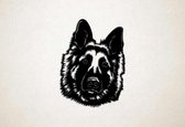 Wanddecoratie - Hond - Duitse Herder 4 - XS - 29x22cm - Zwart - muurdecoratie - Line Art