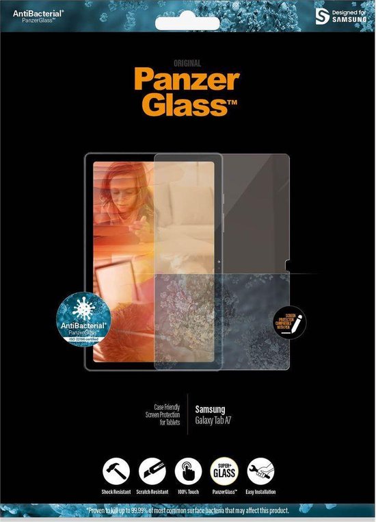 PanzerGlass Screenprotector geschikt voor Samsung Galaxy Tab A7 (2020) Glazen | PanzerGlass Edge to Edge Screenprotector - Case Friendly