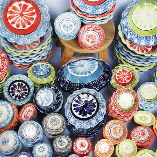 Schalen, kleurrijk servies uit Mexico, ø 18 cm, multicolour, turquoise-... | bol.com