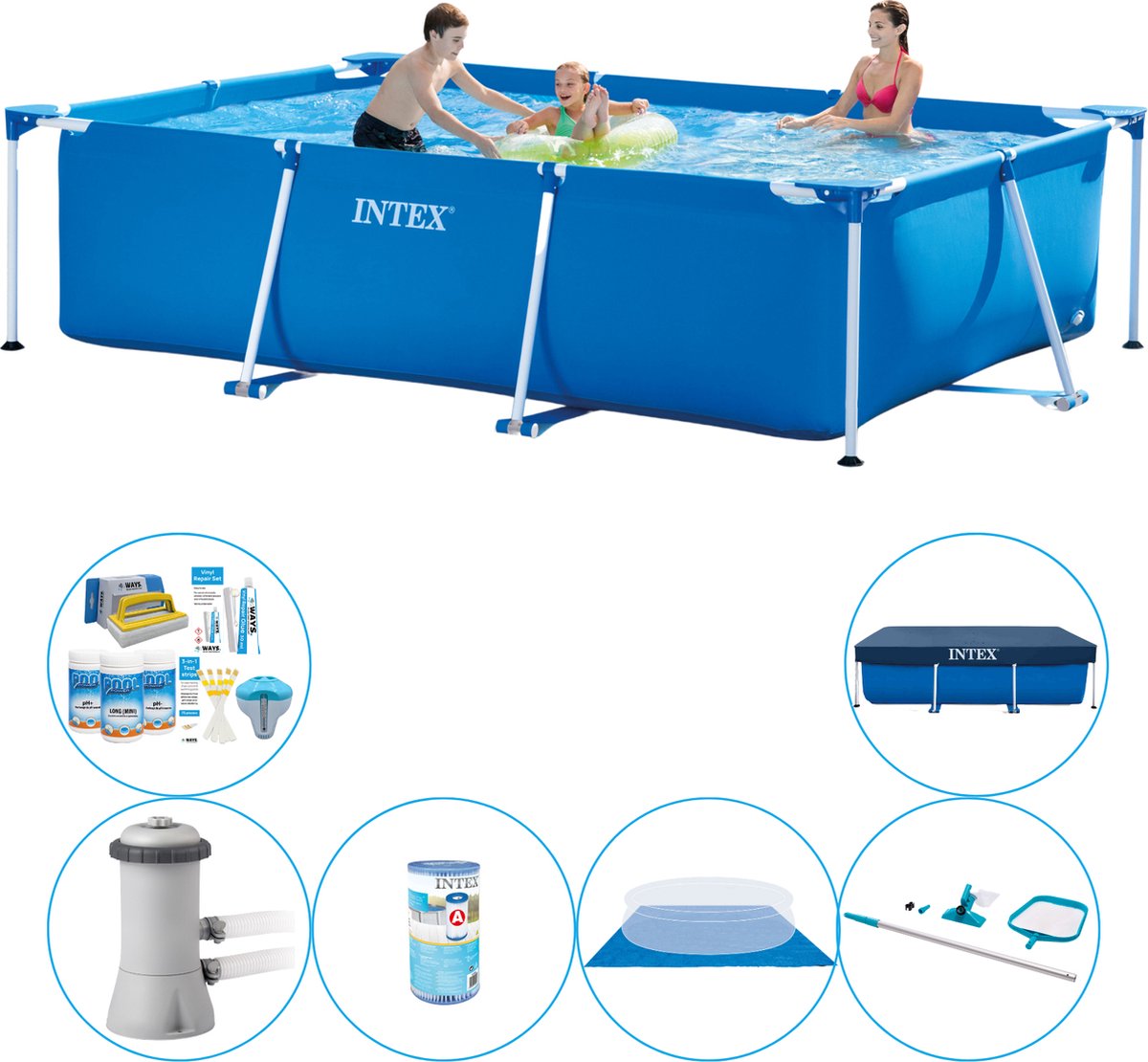 Frame Pool Rechthoekig 300x200x75 cm - Zwembad Combi Deal