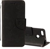 Voor Huawei P9 Lite Mini Vintage reliÃ«f bloemen vlinderpatroon horizontale flip lederen tas met kaartsleuf en houder & portemonnee en lanyard (zwart)