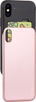 GOOSPERY Sky Slide Bumper TPU + PC-hoesje voor iPhone XS Max, met kaartsleuf (rose goud)