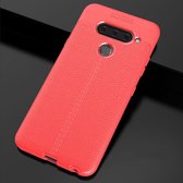 Litchi Texture TPU schokbestendige hoes voor LG V40 ThinQ (rood)