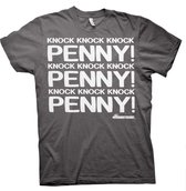 The Big Bang Theory Heren Tshirt -3XL- Penny Knock Knock Knock Grijs