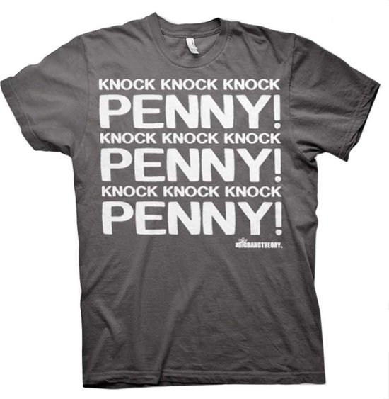 Foto: The big bang theory heren tshirt 3xl penny knock knock knock grijs