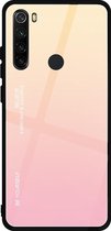 Voor Xiaomi Redmi Note 8 glazen behuizing met kleurverloop (roze)