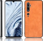 Voor Xiaomi Mi Note 10 / Note10 Pro / CC9 Pro Schokbestendig Naaien Koe Patroon Skin PC + PU + TPU Case (Oranje)