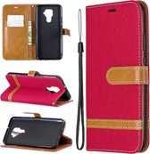 Voor Huawei Mate 30 Lite Kleuraanpassing Denim Texture Horizontaal Flip Leather Case met houder & kaartsleuven & Wallet & Lanyard (rood)