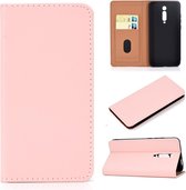 Voor Xiaomi Redmi K20 effen kleur mat magnetische horizontale flip lederen tas met kaartsleuven en houder (roze)