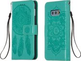 Voor Galaxy S10e Dream Catcher afdrukken Horizontale flip lederen tas met houder & kaartsleuven & portemonnee & lanyard (groen)